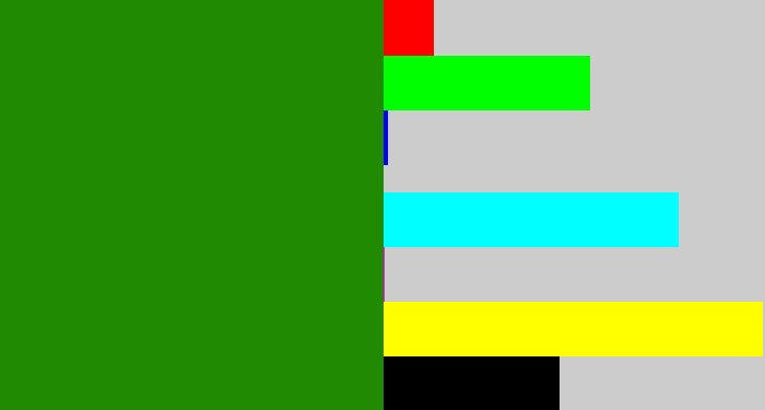 Hex color #208a02 - dark grass green