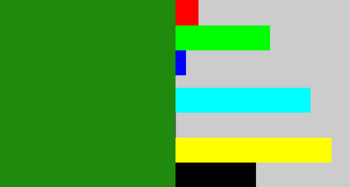 Hex color #208a0f - tree green