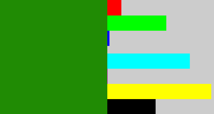 Hex color #208b04 - true green