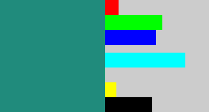 Hex color #208b7c - viridian