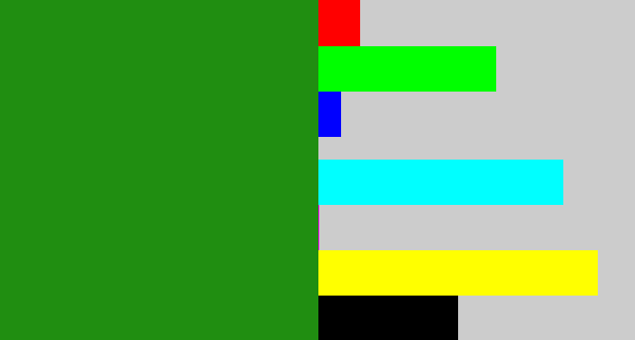 Hex color #208e11 - tree green