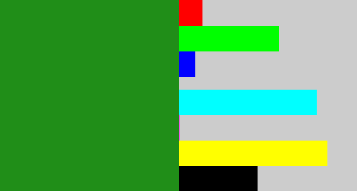 Hex color #208e18 - tree green