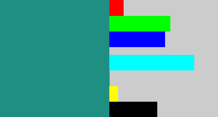 Hex color #208f83 - greenish blue