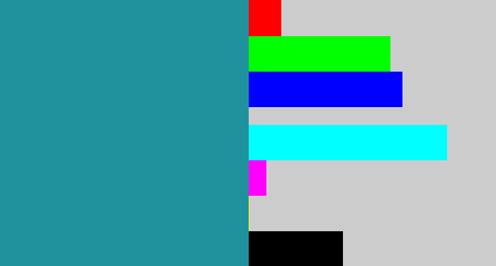 Hex color #20929d - blue/green