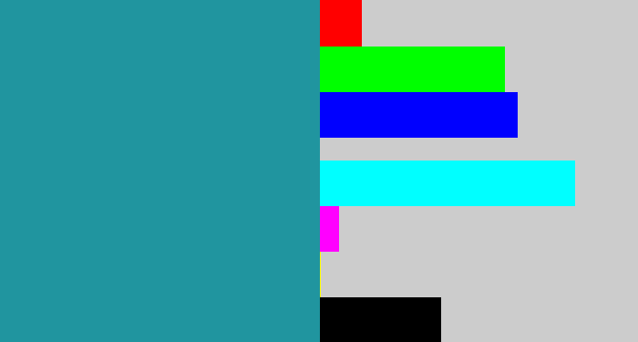 Hex color #20959f - blue/green