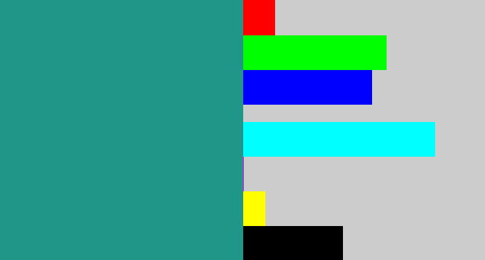 Hex color #209688 - blue/green