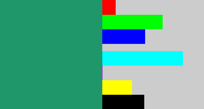 Hex color #20976b - viridian