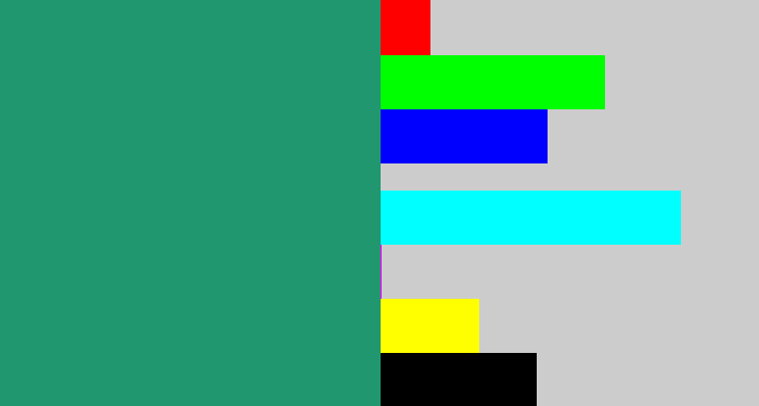 Hex color #20976f - viridian
