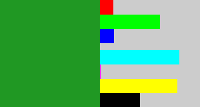 Hex color #209823 - green