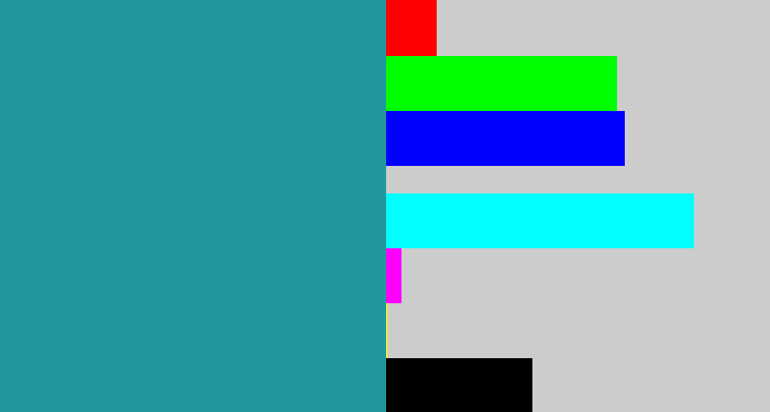 Hex color #20989e - blue/green