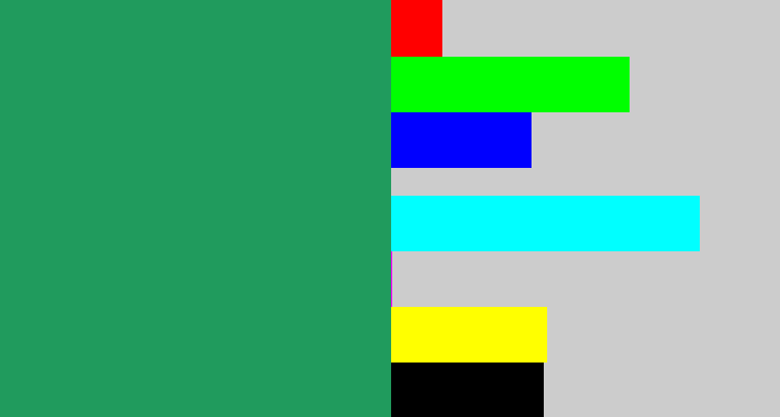 Hex color #209b5d - viridian