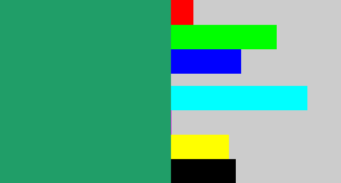Hex color #209e68 - teal green