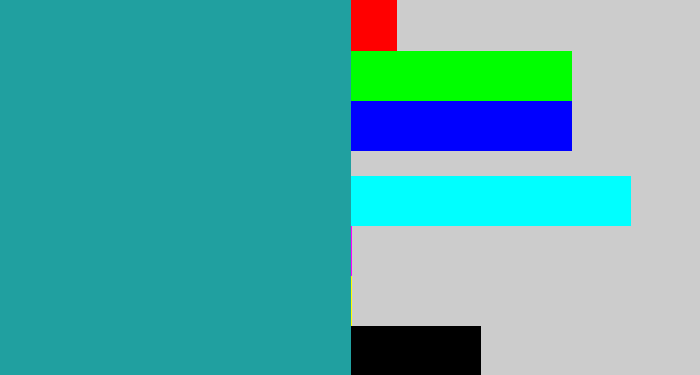 Hex color #20a0a0 - blue/green