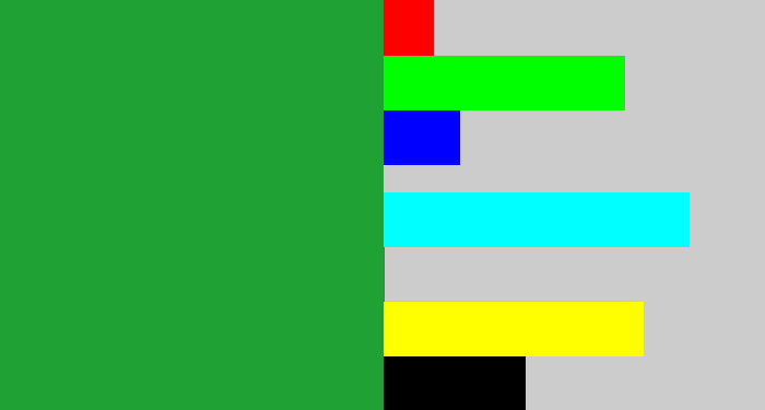 Hex color #20a133 - green