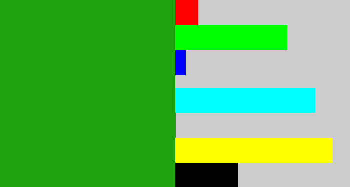 Hex color #20a210 - green