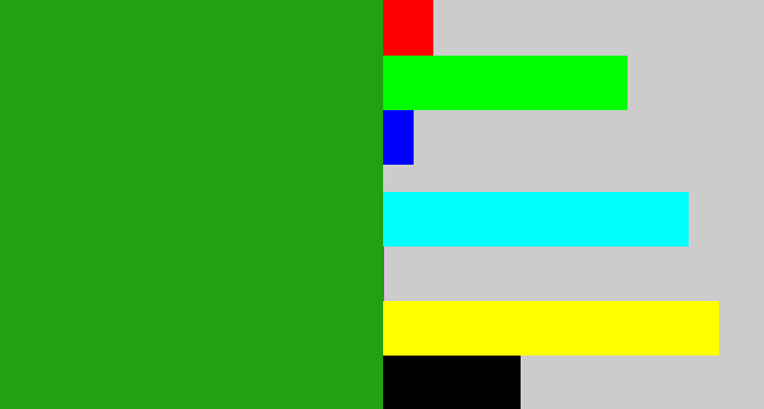 Hex color #20a214 - green