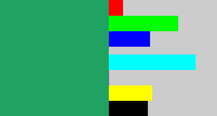 Hex color #20a262 - teal green