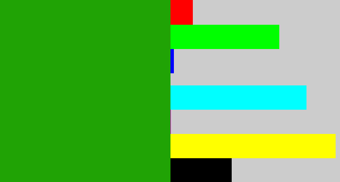 Hex color #20a305 - green