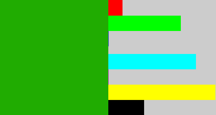 Hex color #20ac01 - green