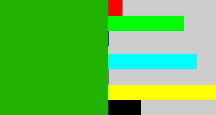 Hex color #20b300 - green