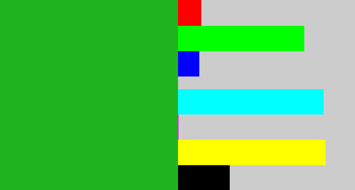 Hex color #20b41e - green