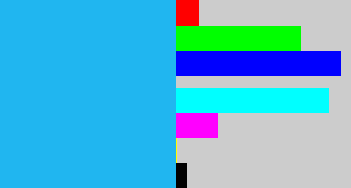 Hex color #20b6f0 - azure