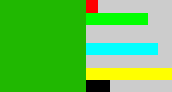 Hex color #20b801 - green