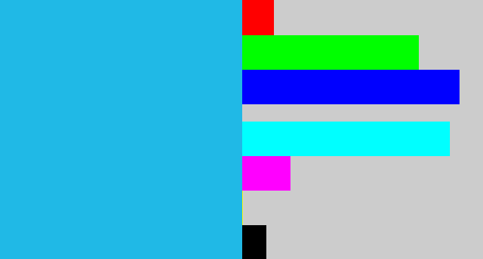 Hex color #20b9e6 - azure