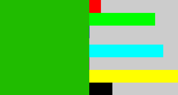 Hex color #20bc00 - green