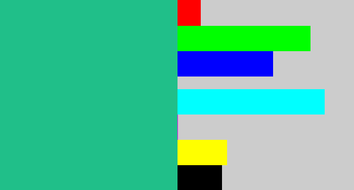 Hex color #20bf89 - greenblue