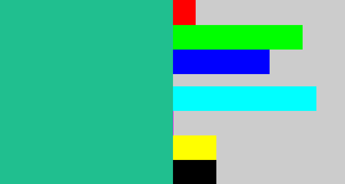 Hex color #20bf8f - greenblue