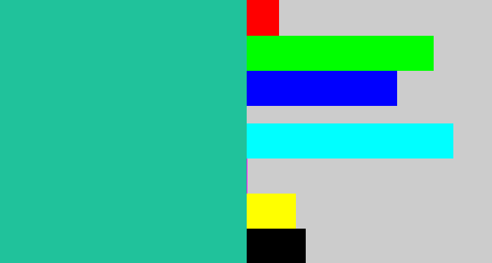 Hex color #20c29b - tealish