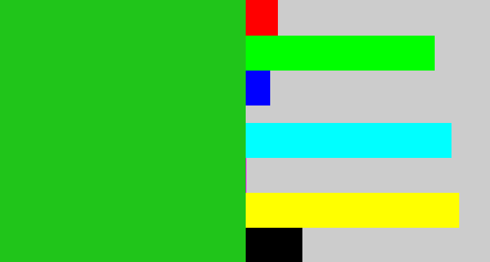 Hex color #20c51a - green