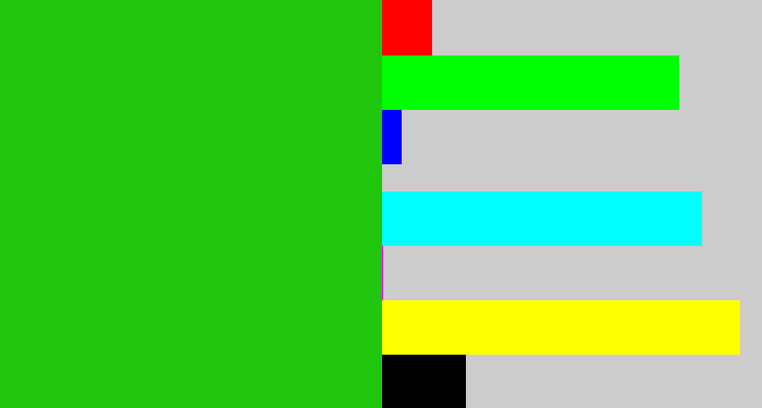 Hex color #20c60c - green