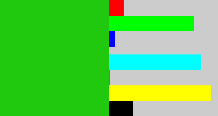 Hex color #20c80e - green