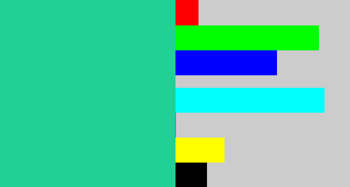 Hex color #20d095 - greenblue