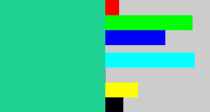 Hex color #20d392 - greenblue