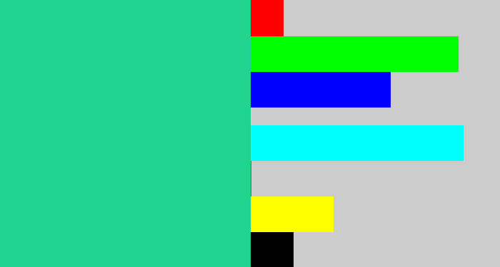 Hex color #20d48f - greenblue