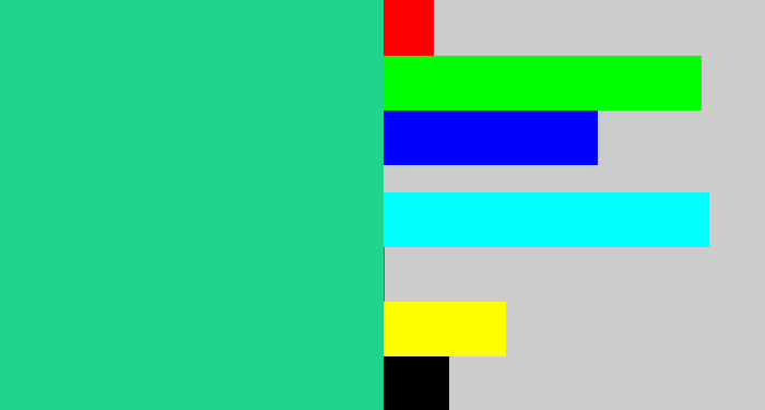 Hex color #20d490 - greenblue