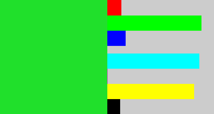 Hex color #20e02b - radioactive green