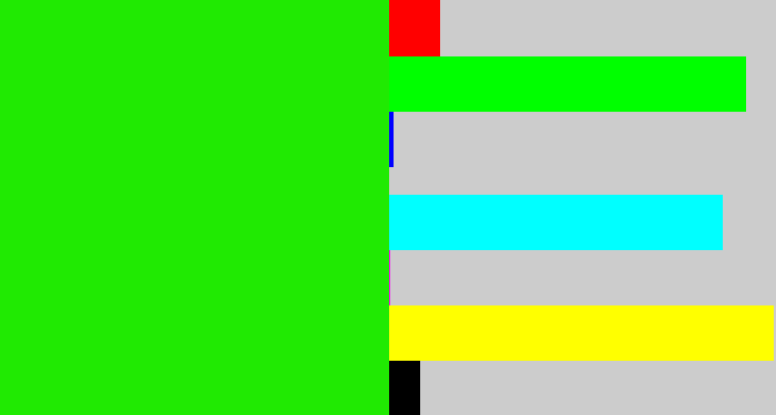 Hex color #20ea02 - highlighter green