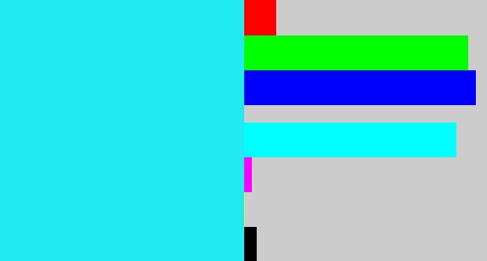 Hex color #20eaf2 - bright light blue