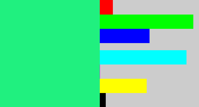 Hex color #20f07f - wintergreen