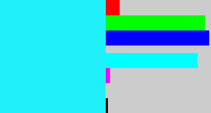 Hex color #20f0fa - bright light blue