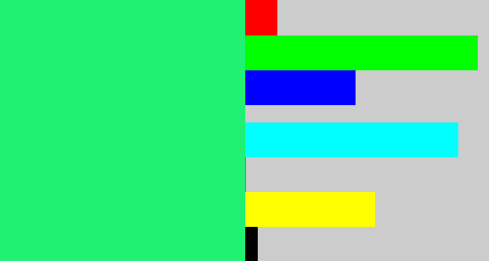 Hex color #20f172 - spearmint