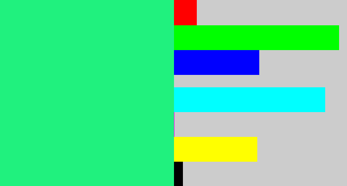 Hex color #20f17e - spearmint