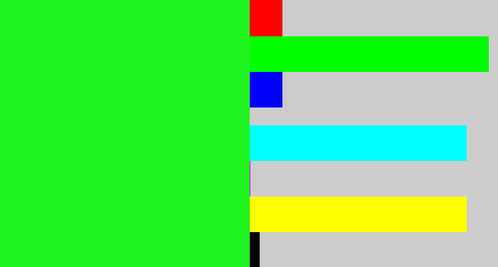 Hex color #20f420 - radioactive green