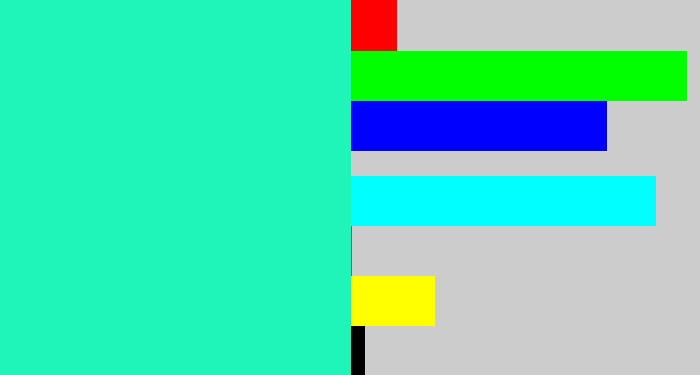 Hex color #20f5b9 - greenish cyan