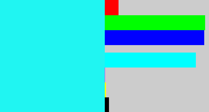 Hex color #20f5f2 - bright light blue
