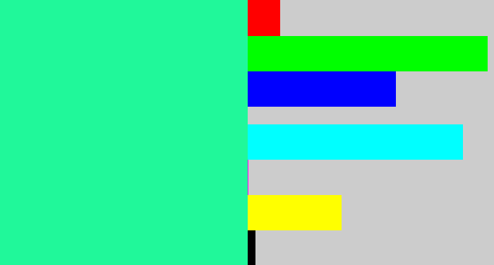 Hex color #20f89a - wintergreen